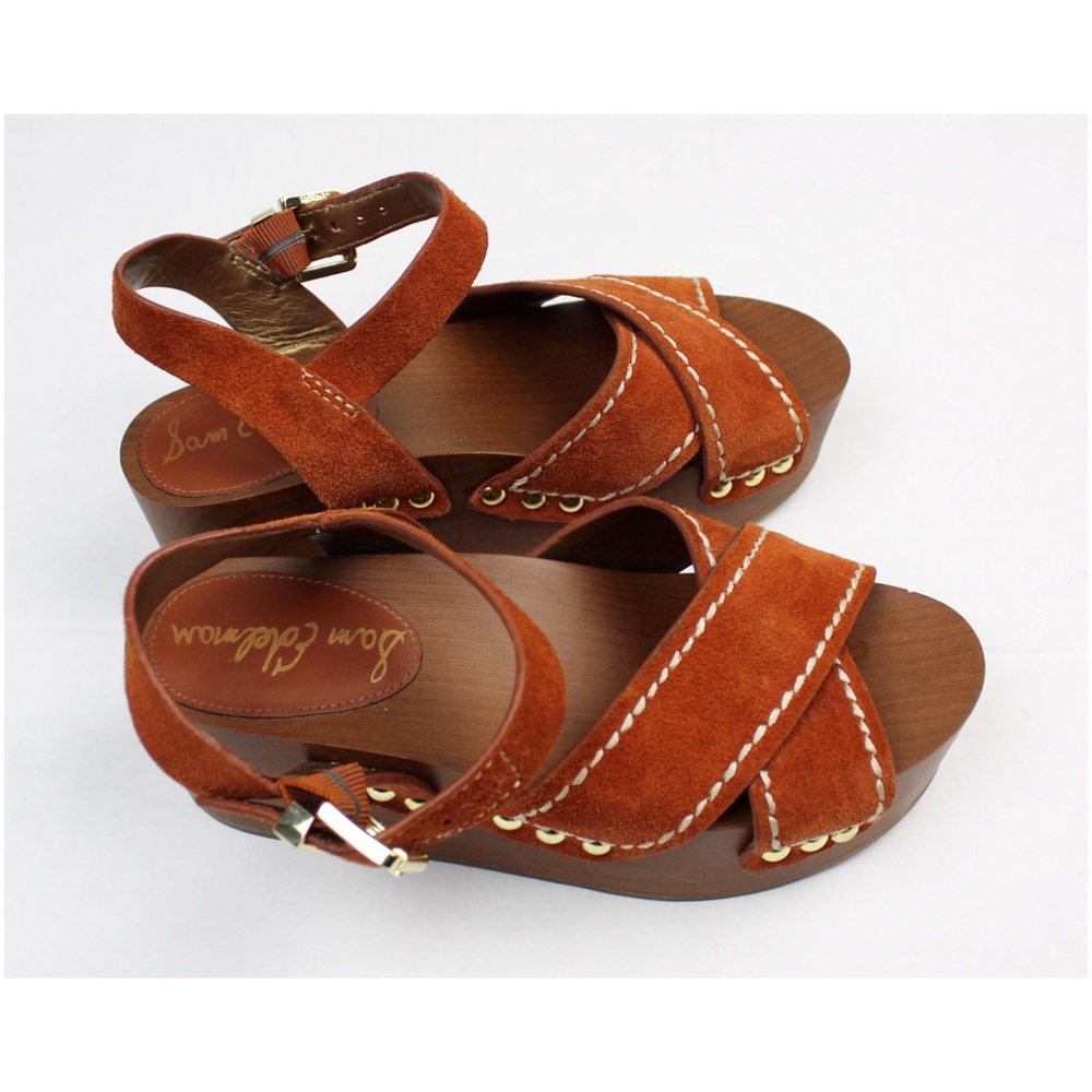 Sam Edelman Brylee Platform Sandals Suede Shoes - Picture 5 of 8